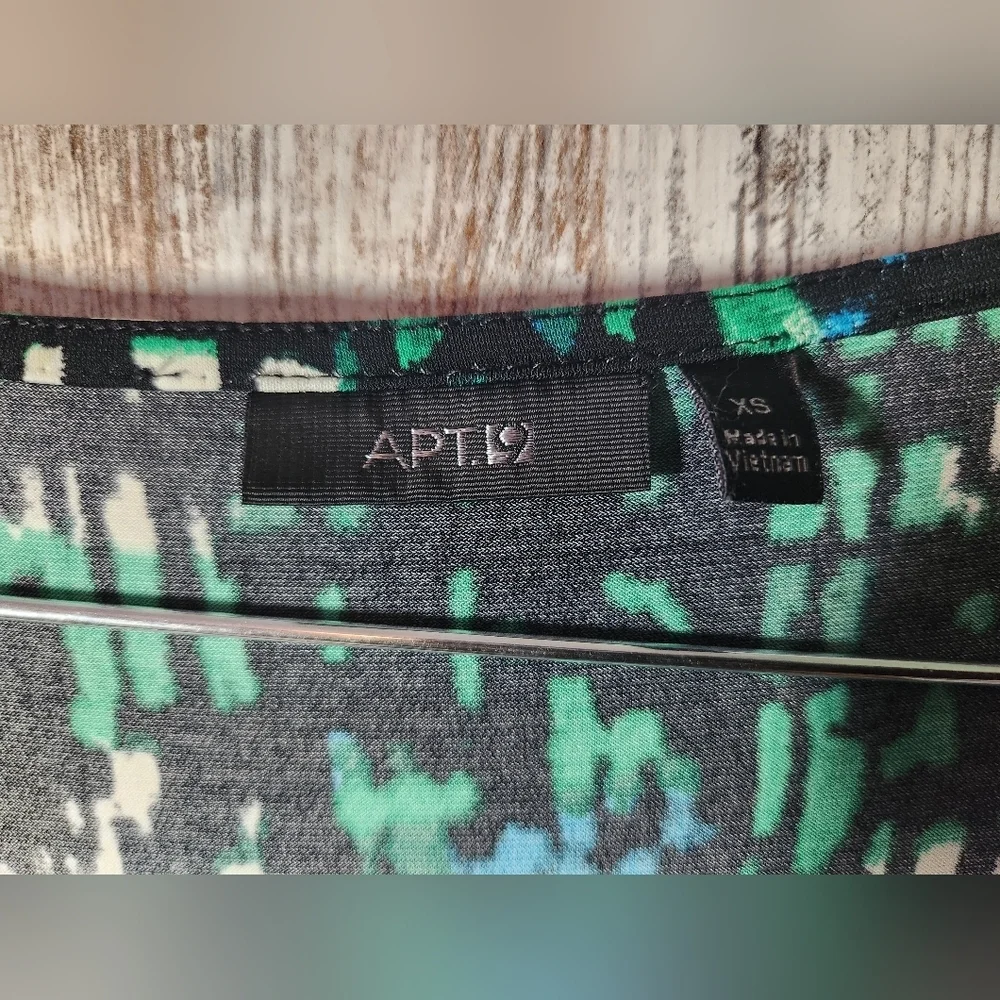 Apt. 9 Black and Green Abstract Midi Dress